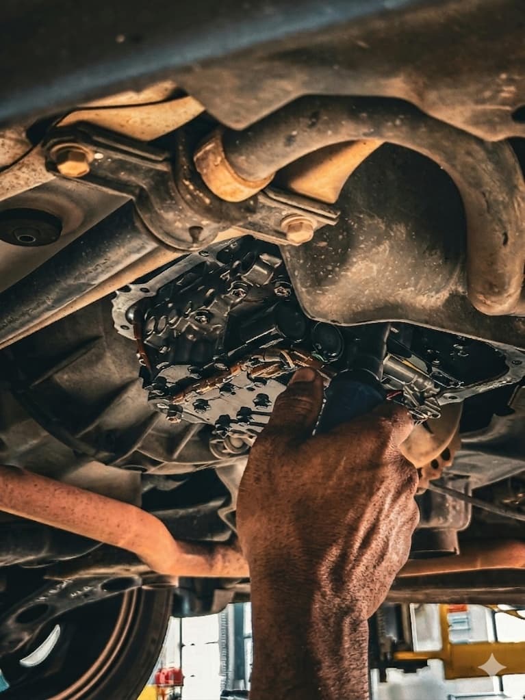 Mechanic checking a vehicle